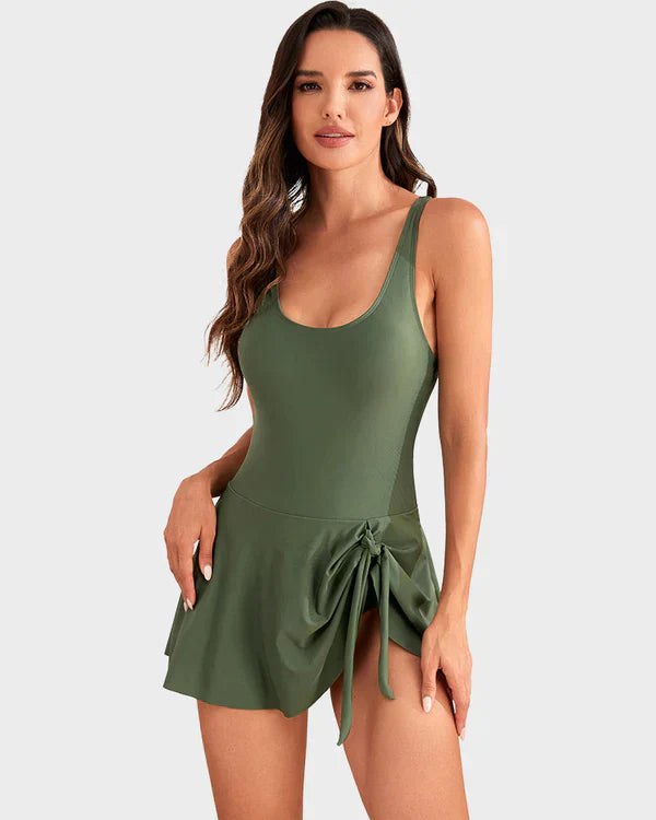 👙Last Day Sale 50% OFF💃Women's One Piece Tummy Control Tie Knot Swimsuit