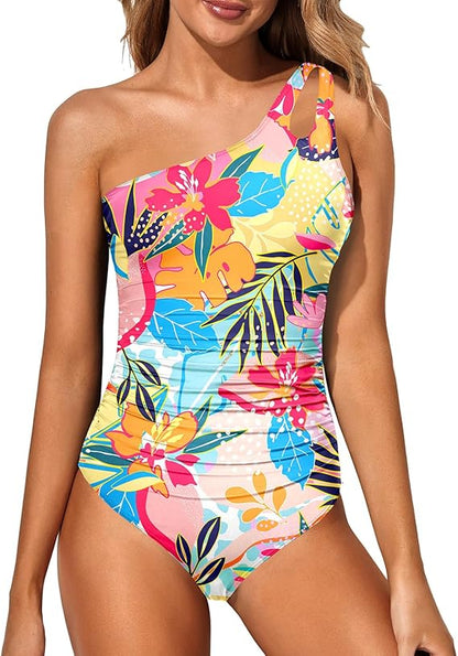 💖LAST DAY SPECIAL PRICE: ￡13.99!!💖One Shoulder One Piece Swimsuit for Women👙