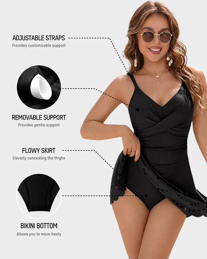 👙2026 NEW TYPE 50% OFF✨Women's Tummy Control Skirted Swimsuit
