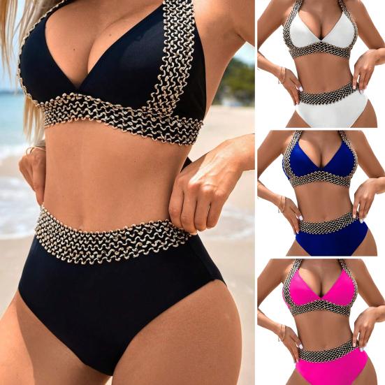 🔥Last Day Promotion 56% OFF🔥Sexy V-neck Women's Holiday Swimsuit With Wavy Pattern
