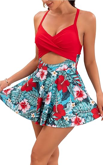 ⏳Last Day Special Sale 49% OFF🩱Women's Cutout One Piece Skirt Swimsuit