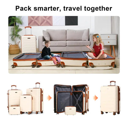 4 Piece Hardshell Luggage Set – Expandable Suitcases with TSA Lock & 360° Spinner Wheels (13/20/26/28 Inch)