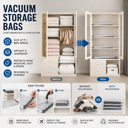 ✅ Travel Vacuum Compression Bags with Electric Pump – Space Saving Storage Bags for Luggage & Home