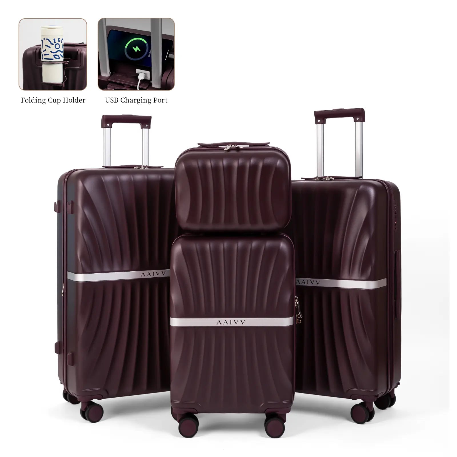 4 Piece Hardshell Luggage Set – Expandable Suitcases with TSA Lock & 360° Spinner Wheels (13/20/26/28 Inch)