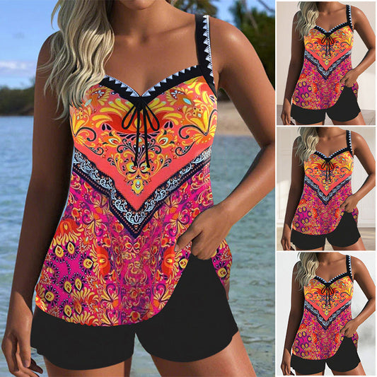 ⏳Time-limited Special Sale 50% Off⏰Printed Swimsuit Top & Shorts Set🩱