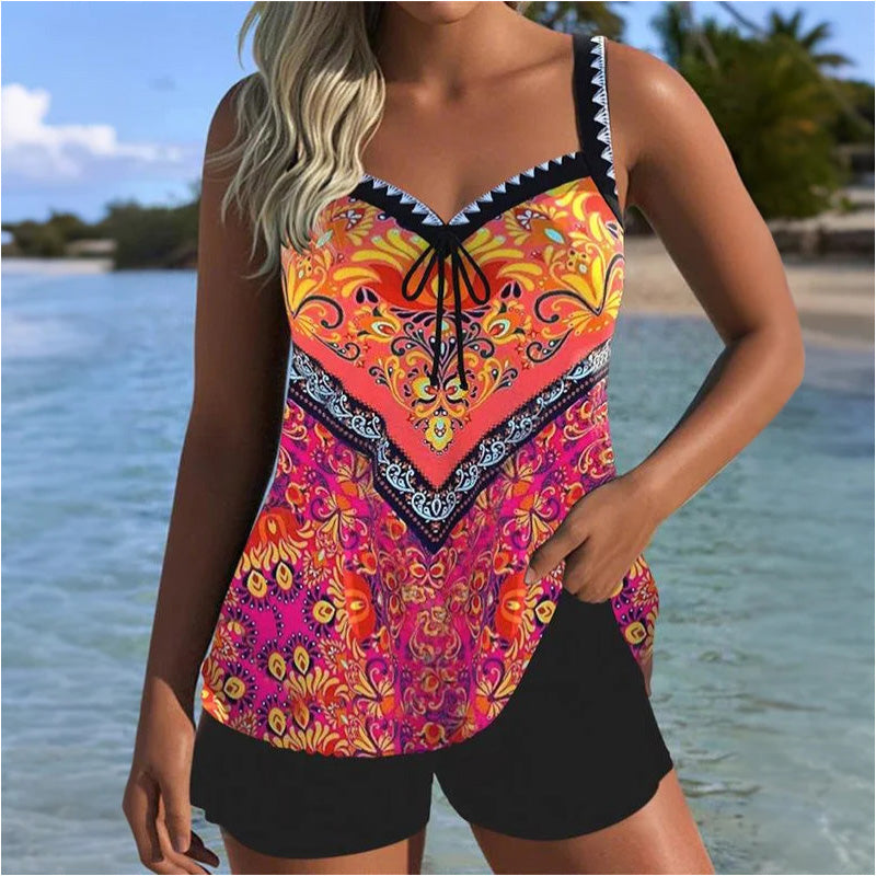 ⏳Time-limited Special Sale 50% Off⏰Printed Swimsuit Top & Shorts Set🩱