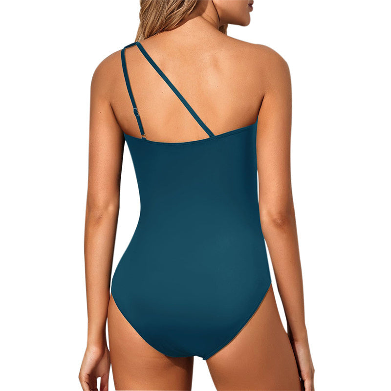 💥LAST DAY SALE 50% OFF🏖️👙One Shoulder One Piece Swimsuit For Women Tummy Control Bathing Suit